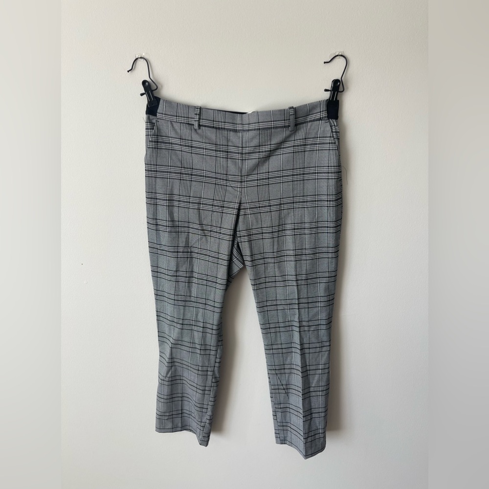 Crop work pants with stretch waistband